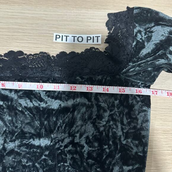 Kimchi Blue Ryder Crushed Velvet Y2K Dark Fairycore Feminine Goth Mini Dress L - Picture 7 of 14